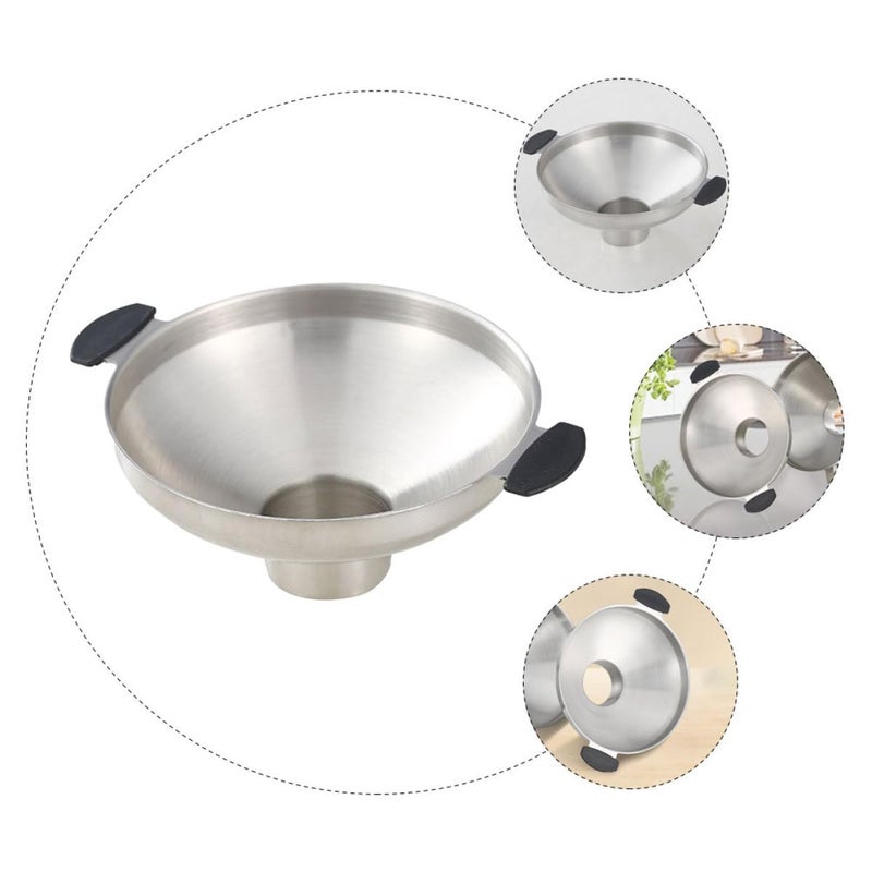 Stainless Steel Wide Mouth Funnel With Dual Handles For Essential Oils Cooking Oil Transfer - Image 5